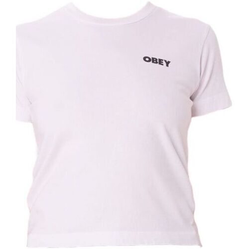 Abbigliamento Donna T-shirt maniche corte Obey T-shirt Visual Studios Donna White Bianco