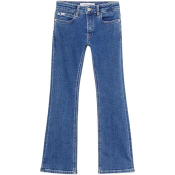 Abbigliamento Bambina Jeans dritti Calvin Klein Jeans FLARE ESS BLUE STRETCH Blu