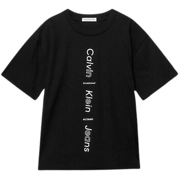 Abbigliamento Bambino T-shirt maniche corte Calvin Klein Jeans MAXI INST.LOGO RLXD SS T-SHIRT Nero