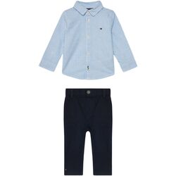 Abbigliamento Bambino Completo Tommy Hilfiger BABY ITHACA SHIRT SET Blu