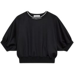 Abbigliamento Bambina T-shirt maniche corte Calvin Klein Jeans LOGO TAPE VOLUME TOP Nero