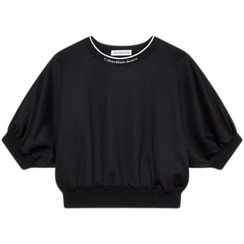 Abbigliamento Bambina T-shirt maniche corte Calvin Klein Jeans LOGO TAPE VOLUME TOP Nero