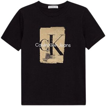 Abbigliamento Bambino T-shirt maniche corte Calvin Klein Jeans SECOND SKIN PRINT SS T-SHIRT Nero