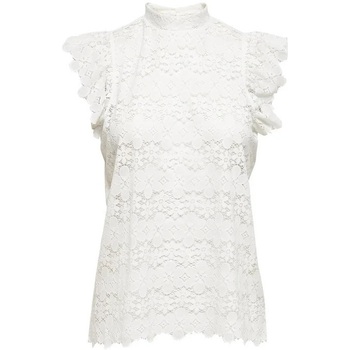 Abbigliamento Donna T-shirt & Polo JDY JDYBLOND S/L LACE TOP JRS NOOS Bianco