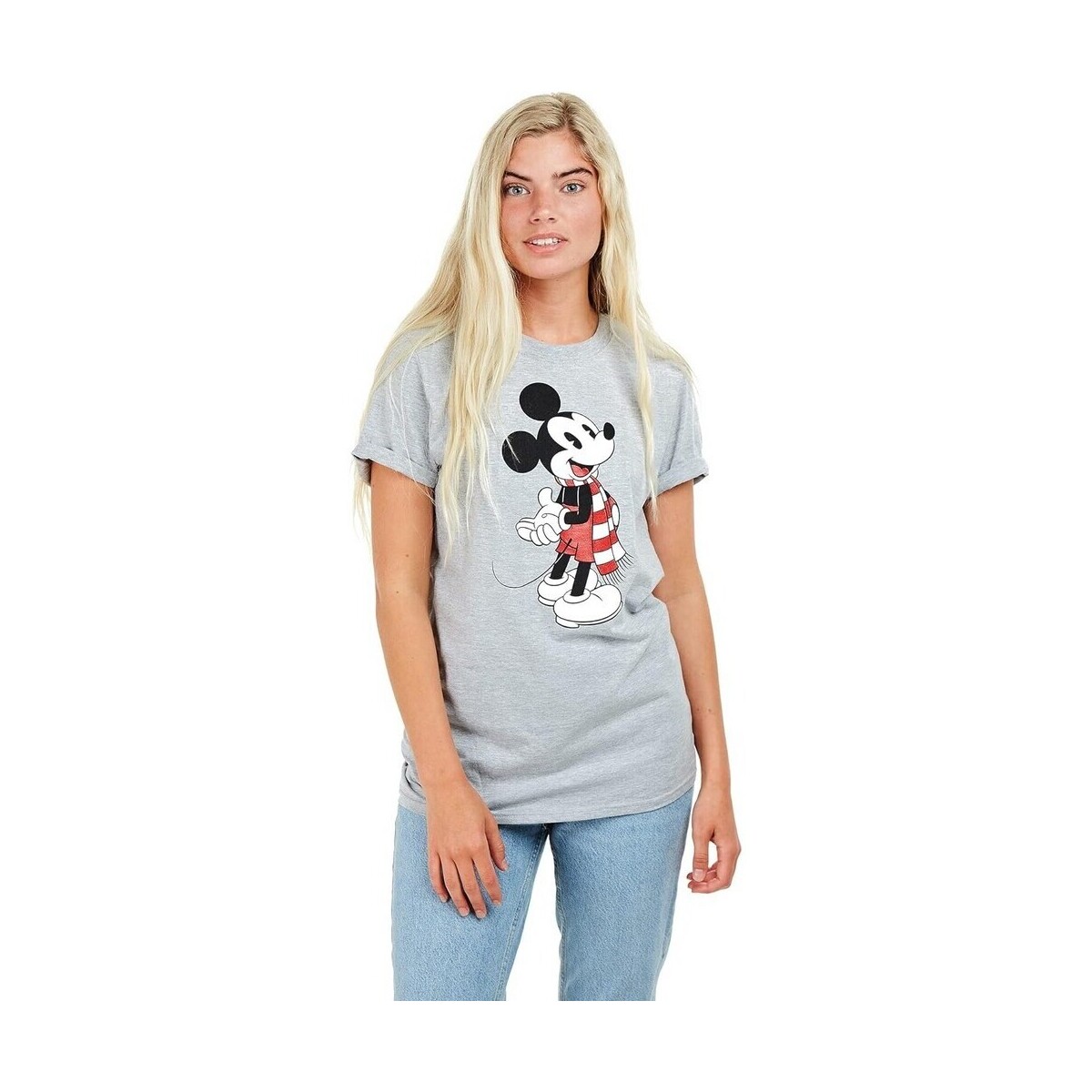 Abbigliamento Donna T-shirts a maniche lunghe Disney Mickey Scarf Grigio