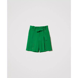Abbigliamento Donna Shorts / Bermuda Twin Set SHORTS A VITA ALTA CON CINTURA Verde