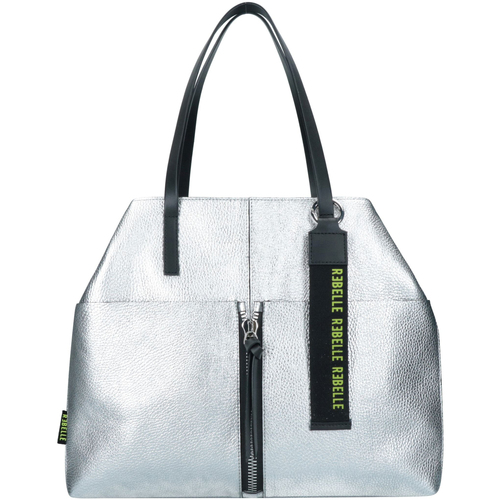 Borse Donna Tote bag / Borsa shopping Rebelle Shopping bag Harriett in pelle laminata argento Argento