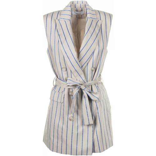 Abbigliamento Donna Gilet / Cardigan Kaos Collezioni Gilet a righe con cintura 