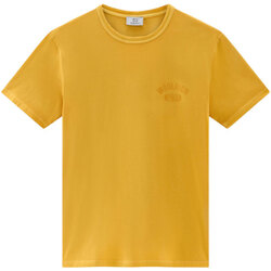 Abbigliamento Uomo T-shirt maniche corte Woolrich GARMENT DYED LOGO      T-SHIRT Oro