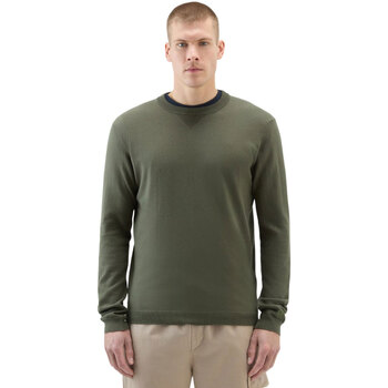 Abbigliamento Uomo T-shirts a maniche lunghe Woolrich LOGO CREWNECK Verde
