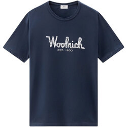 Abbigliamento Uomo T-shirt maniche corte Woolrich EMBROIDERED LOGO        T-SHIRT Blu
