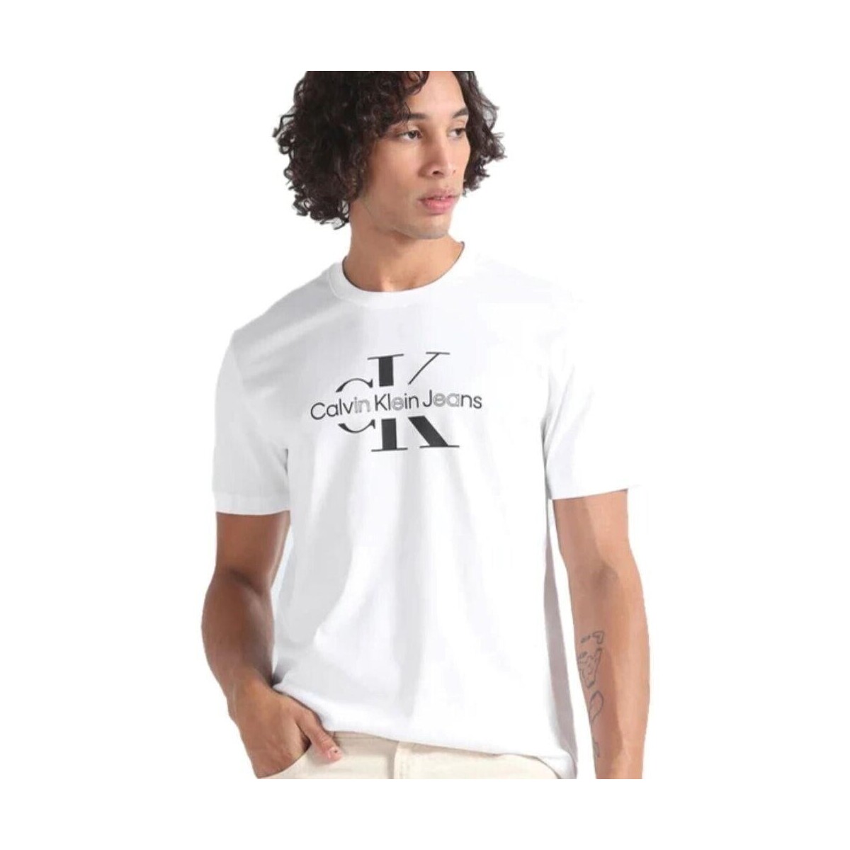 Abbigliamento Uomo T-shirt maniche corte Calvin Klein Jeans J30J325190YAF Bianco