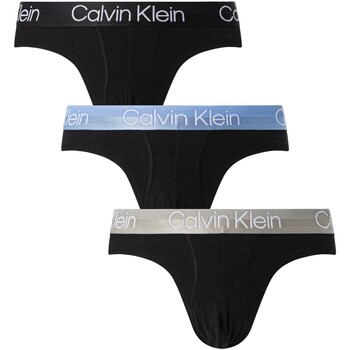 Biancheria Intima Uomo Slip Calvin Klein Jeans Confezione da 3 slip per fianchi con struttura moderna Nero