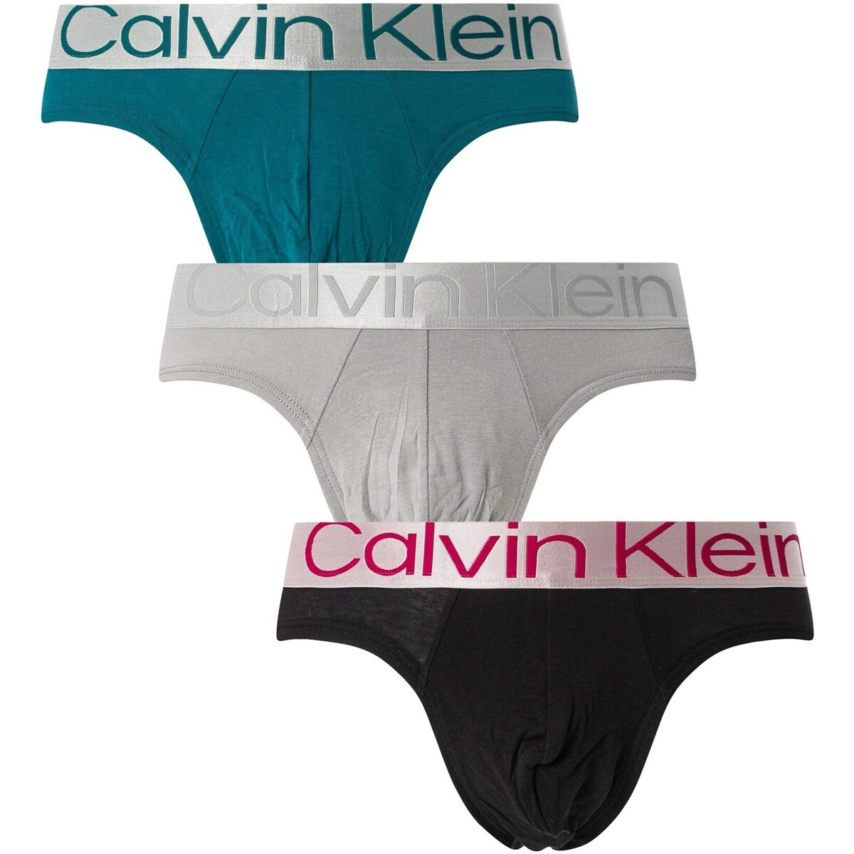 Biancheria Intima Uomo Slip Calvin Klein Jeans Confezione da 3 slip in acciaio riconsiderati Multicolore