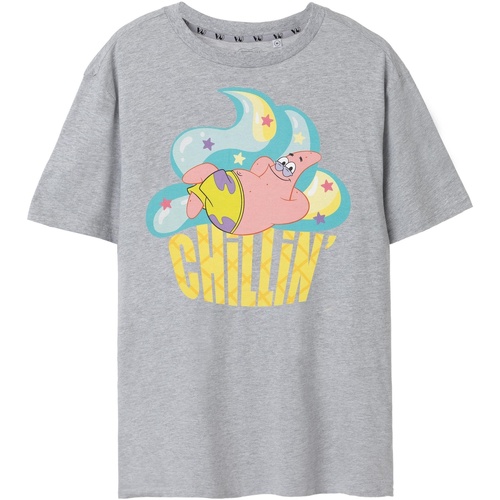 Abbigliamento Donna T-shirts a maniche lunghe Spongebob Squarepants Chillin Grigio