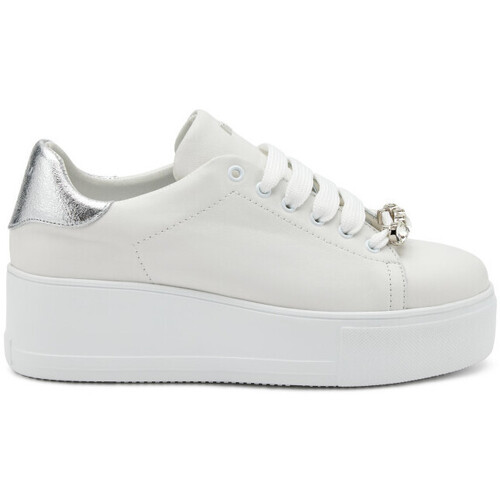 Scarpe Donna Sneakers Frau sneaker platfrom bianco-argento 39M1 Bianco