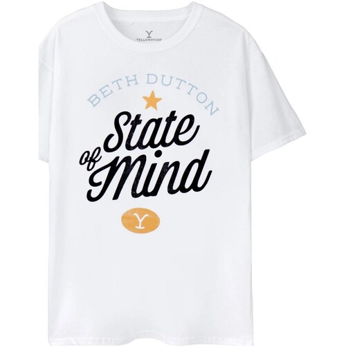 Abbigliamento Donna T-shirts a maniche lunghe Yellowstone Beth Dutton State Of Mind Bianco