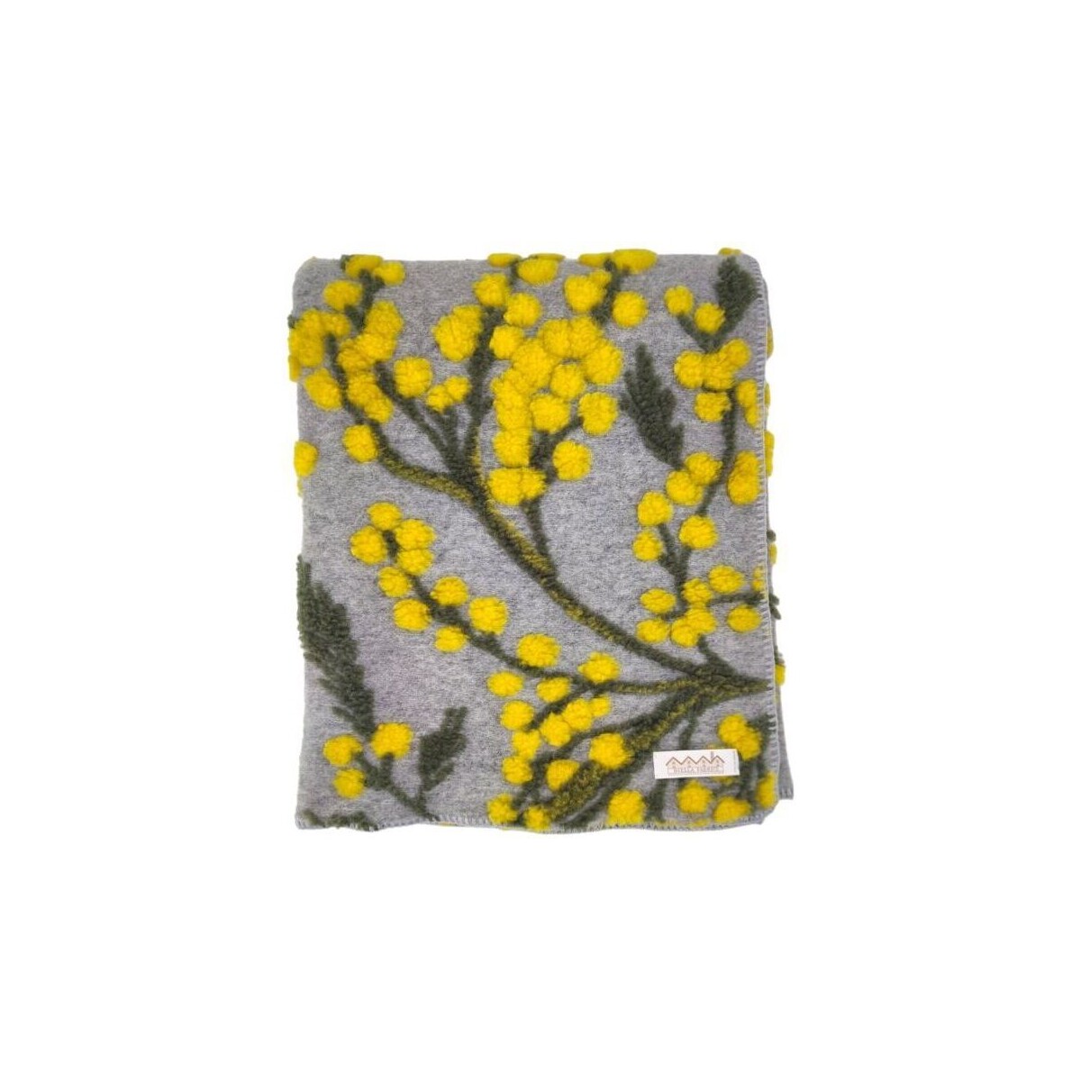 Casa Plaid / coperte Biella Fabrics Coperta Mimosa Grey/Yellow/Green Grigio