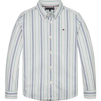 Abbigliamento Bambino Camicie maniche lunghe Tommy Hilfiger Camicia Essential TH Flex a righe Ithaca KB0KB08729 Bianco