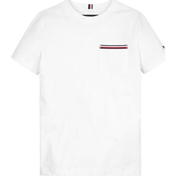 Abbigliamento Bambino T-shirt maniche corte Tommy Hilfiger T-shirt con tasca e dettaglio iconico KB0KB08817 Bianco