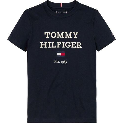 Abbigliamento Bambino T-shirt maniche corte Tommy Hilfiger T-shirt con logo oversize KB0KB08671 Blu