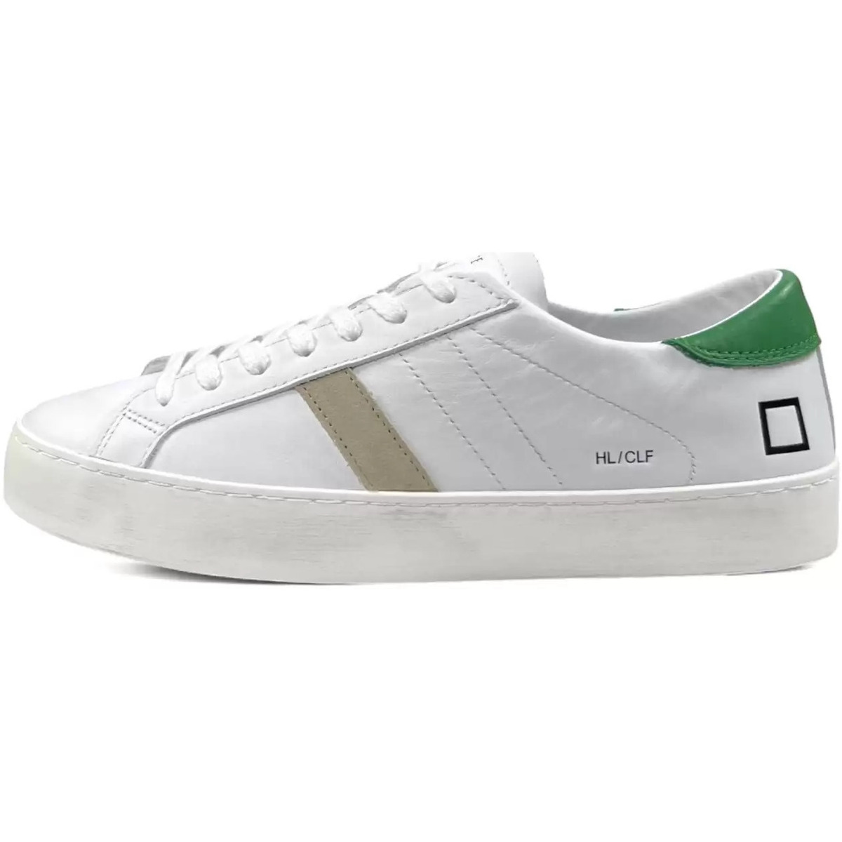 Scarpe Uomo Sneakers Date Date sneakers uomo Hill Low bianco verde Bianco