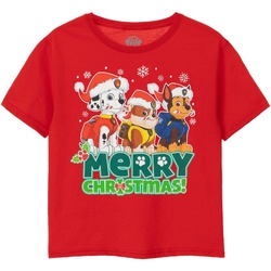 Abbigliamento Bambino T-shirt maniche corte Paw Patrol Merry Christmas Rosso