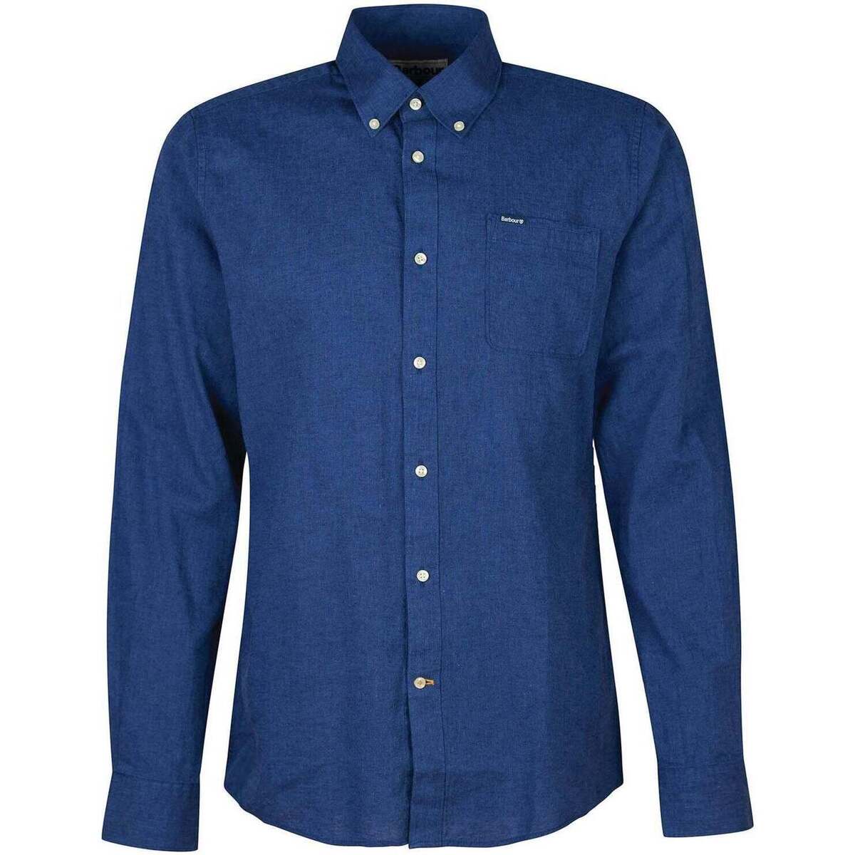 Abbigliamento Uomo Camicie maniche lunghe Barbour Lino Botton Down Indigo Blu