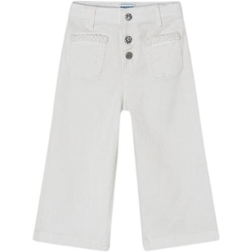 Abbigliamento Bambina Pantaloni 5 tasche Mayoral  Bianco