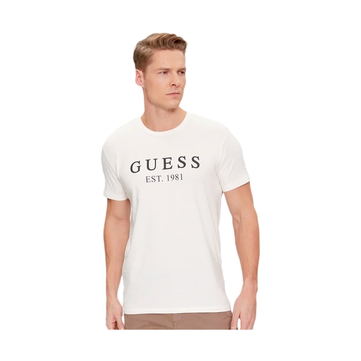 Abbigliamento Uomo T-shirt maniche corte Guess EST 1981 Bianco
