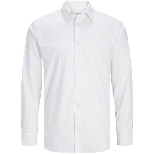 Abbigliamento Uomo Camicie maniche lunghe Jack & Jones 12241530 BLAACTIVE-WHITE Bianco