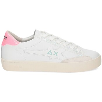 Scarpe Donna Sneakers Sun68 Katy leather Z34225 bianco fuxia fluo Bianco