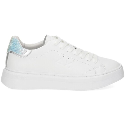 Scarpe Donna Sneakers Sun68 Grace leather Z34226 bianco argento Bianco