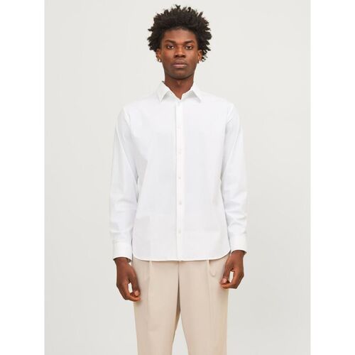 Abbigliamento Uomo Camicie maniche lunghe Jack & Jones 12241530 BLAACTIVE-WHITE Bianco