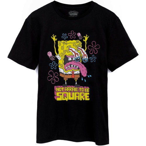 Abbigliamento Uomo T-shirt maniche corte Spongebob Squarepants Not Afraid to Be Square Nero