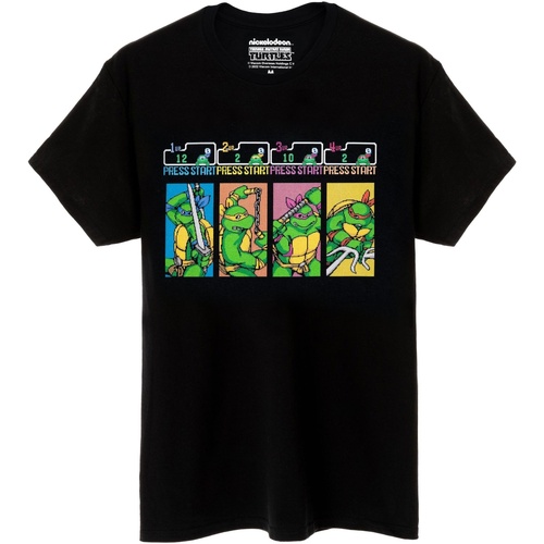 Abbigliamento Uomo T-shirts a maniche lunghe Teenage Mutant Ninja Turtles Press Start Arcade Game Nero