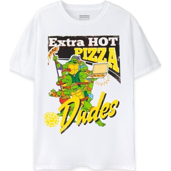 Abbigliamento Uomo T-shirts a maniche lunghe Teenage Mutant Ninja Turtles Pizza Dudes Bianco