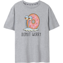 Abbigliamento Donna T-shirts a maniche lunghe Spongebob Squarepants Donut Worry Grigio