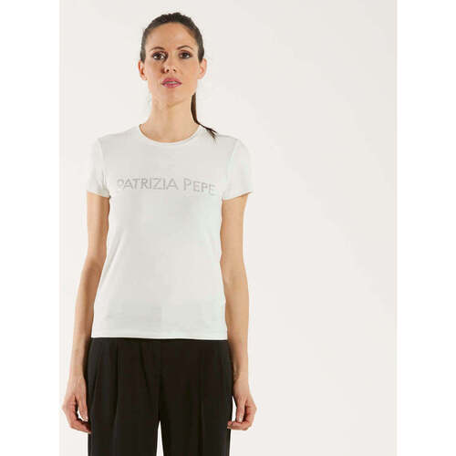 Abbigliamento Donna T-shirt maniche corte Patrizia Pepe t-shirt bianca logata Bianco