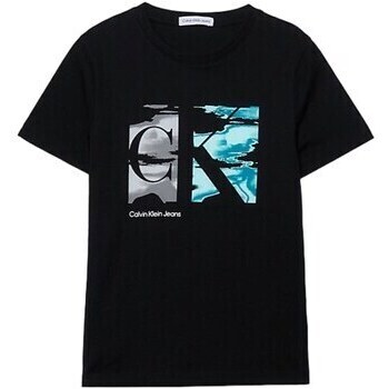 Abbigliamento Bambino T-shirt maniche corte Calvin Klein Jeans T-Shirt Con Monogramma IB0IB02026 Nero