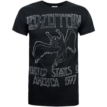 Abbigliamento Uomo T-shirts a maniche lunghe Led Zeppelin United States Of America 1977 Nero