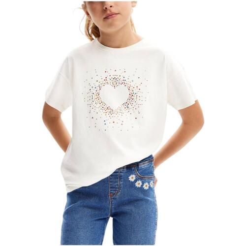 Abbigliamento Bambina T-shirt maniche corte Desigual  Bianco