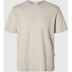 Abbigliamento Uomo T-shirt & Polo Selected 16089504 BETH LINEN SS-OATMEL Beige