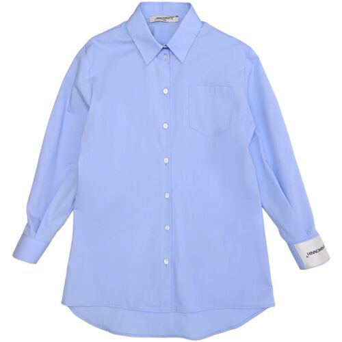 Abbigliamento Bambina Camicie Hinnominate Kids Camicia In Cotone Con Etichetta Sul Polso 3645C00095 Marine