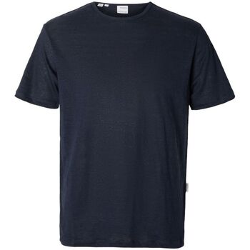 Abbigliamento Uomo T-shirt & Polo Selected 16089504 BETH LINEN SS-SKY CAPTAIN Blu