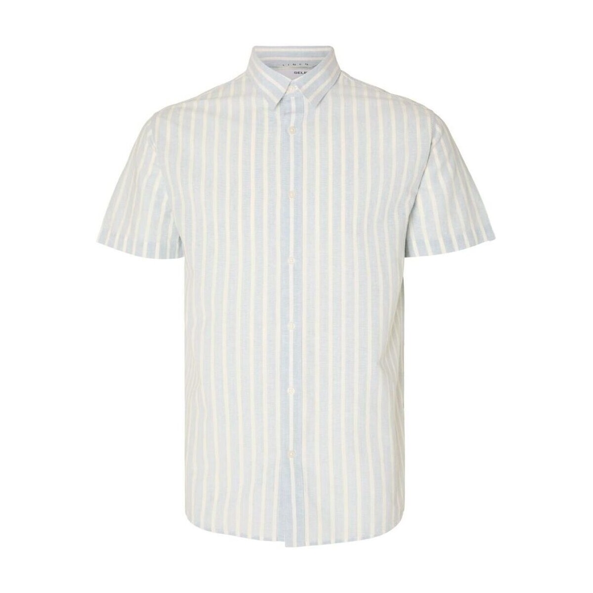 Abbigliamento Uomo Camicie maniche lunghe Selected 16092495 LINEN SHIRT SS-CASHMERE BLUE Blu