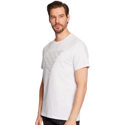 Abbigliamento Uomo T-shirt maniche corte Guess Triangle G Bianco