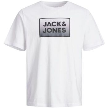 Abbigliamento Uomo T-shirt & Polo Jack & Jones 12249331 STEEL-WHITE Bianco