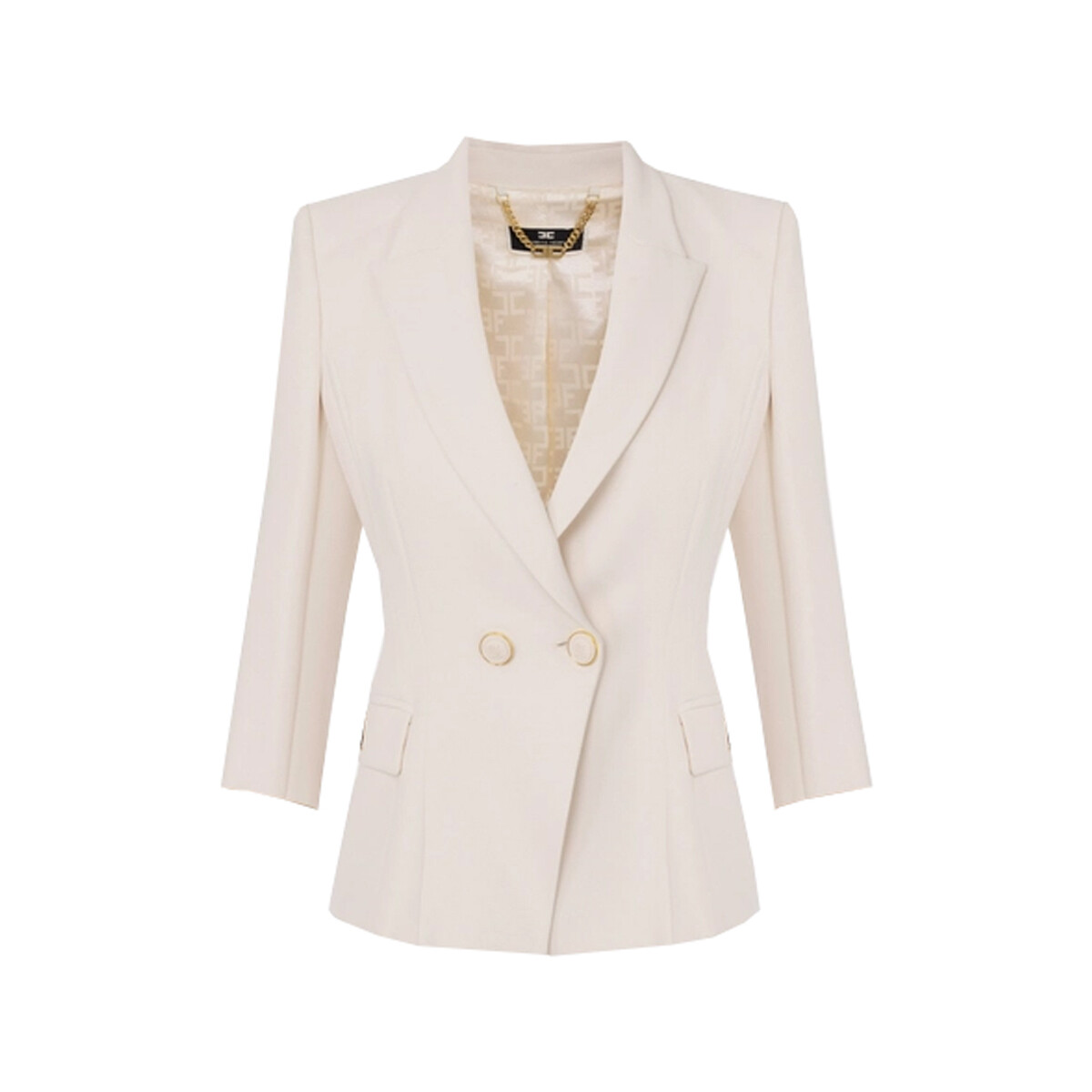 Abbigliamento Donna Giacche Elisabetta Franchi git6141e2-193 Bianco
