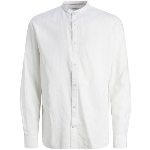 Abbigliamento Uomo Camicie maniche lunghe Jack & Jones 12248385 SUMMER BAND-WHITE Bianco